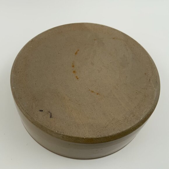 Crock Blue & Tan Dog Bowl Dish Pottery 7.5-inch X 2.5” - Picture 5 of 5